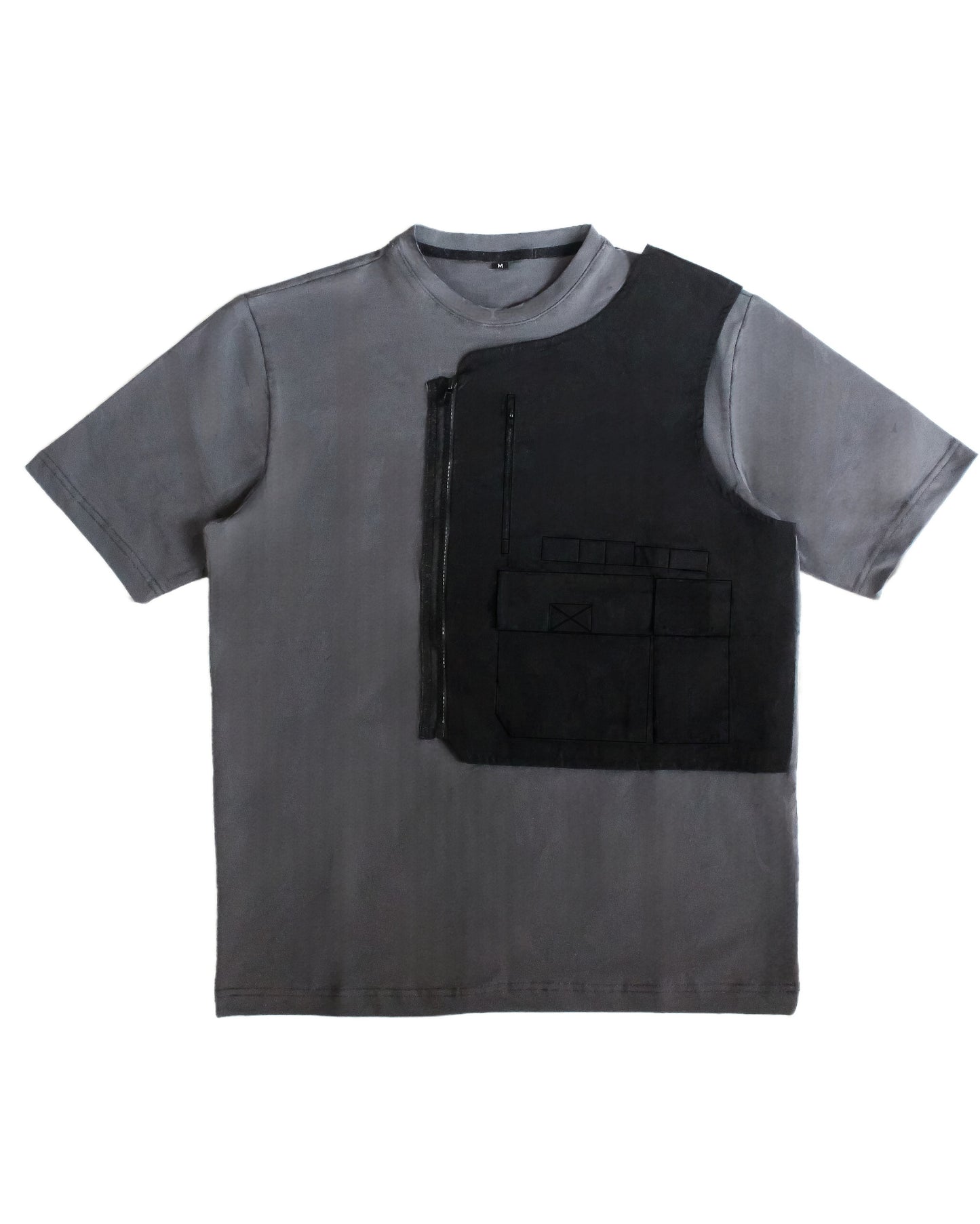 Grey cargo T-shirt | Removable vest