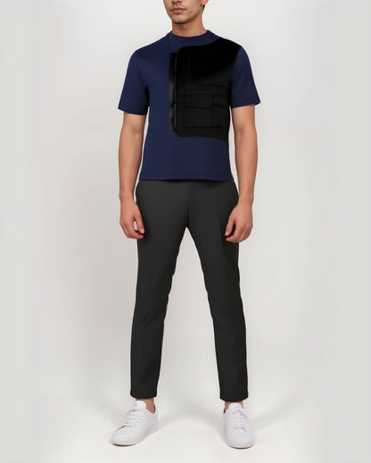 Navy cargo T-shirt | Removeable vest